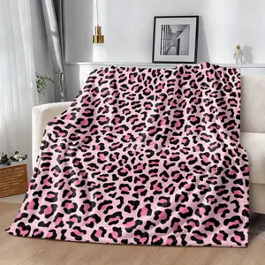 Leopard Print Blanket, Flannel Throw Blanket, Soft Comfort Knitted Blanket, Ideal for Home Office Travel Camping, Leopard Pattern Blanket, Soft Warm Blanket