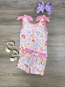 Pretty Pastel & Pink Girls or Toddler Size Animal Print Leopard Cheetah Tank Top & Shorts Outfit