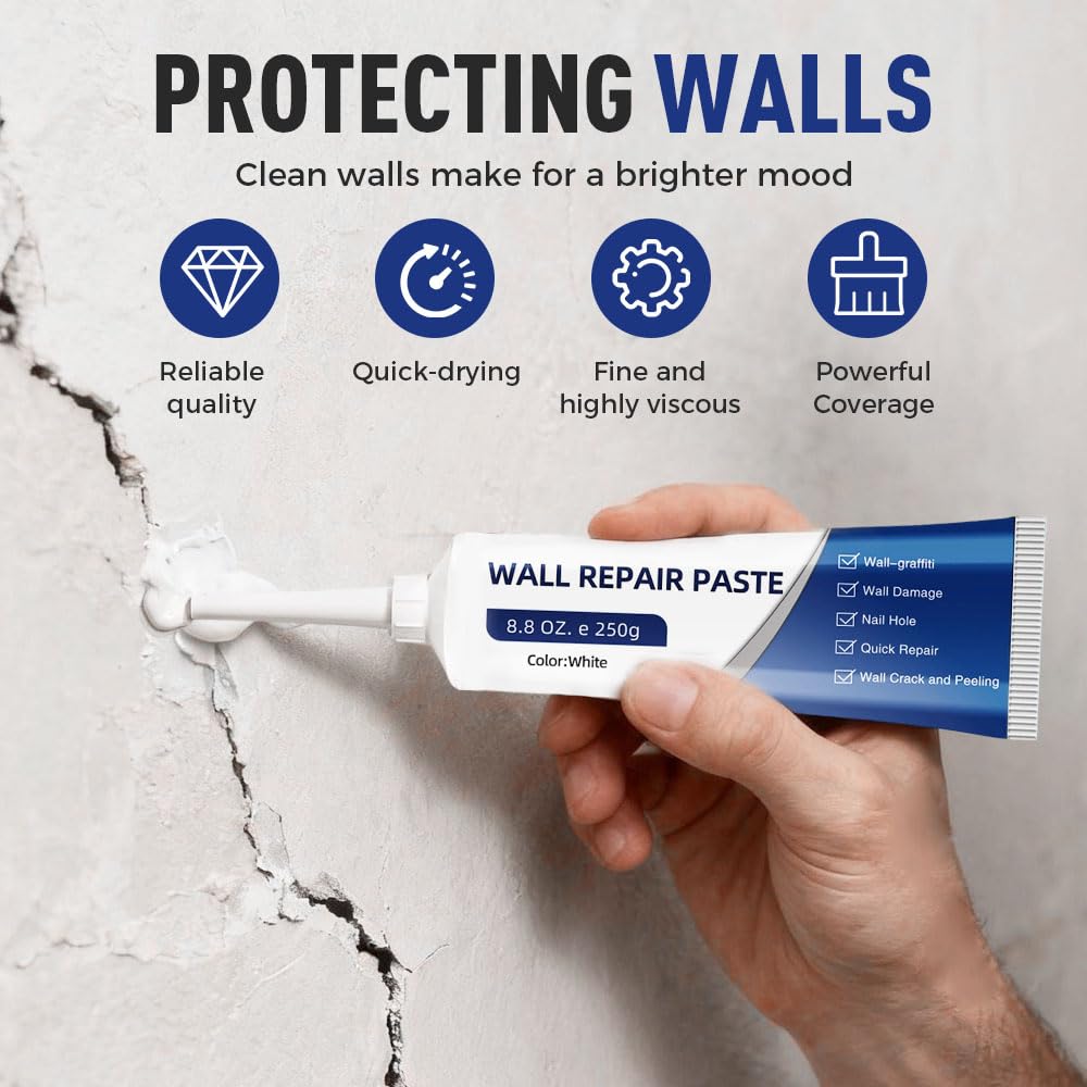 Wall Mending Agent 250g Drywall Patch Repair Kit | Quick-Drying Multi-Functional Paste Adhesive | Heavy Duty Waterproof Concrete Sealant Self-Adhesive
