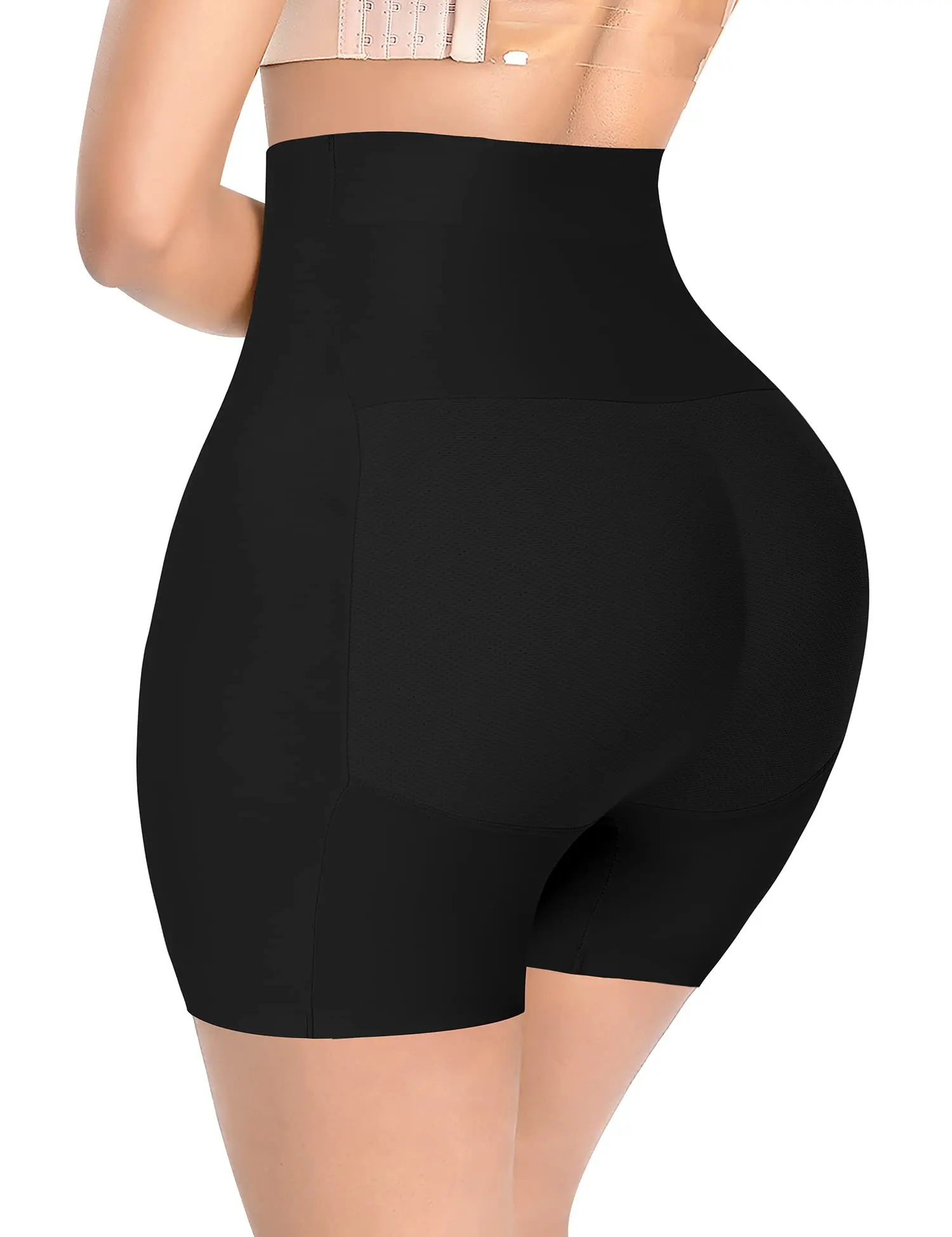 COODO Black High-Waist Butt-Lifting Shorts – Seamless, Comfortable Fit for Women