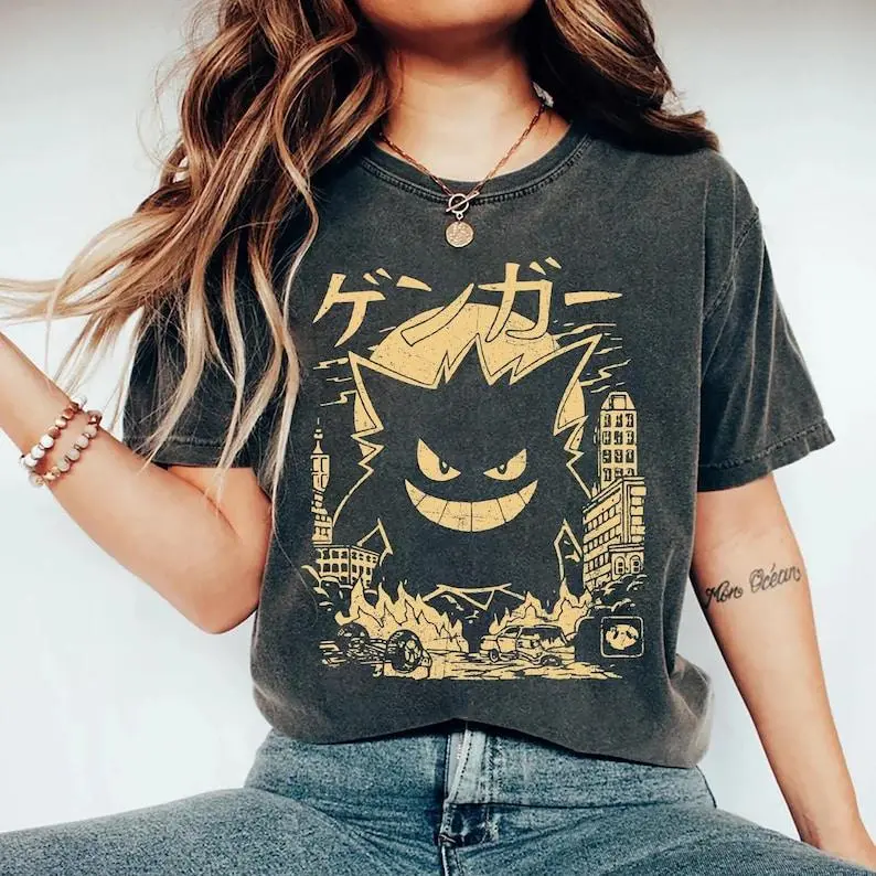 Gengar Shirt, Japan Anime Shirt, PKMN Shirt, Anime Shirt, Anime Gift For Him