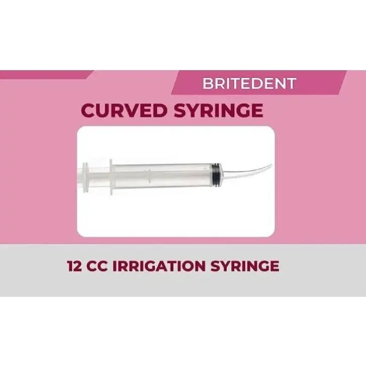 Curved Irrigation Syringes – 12cc, Disposable with Curved Tips | 50/Bag