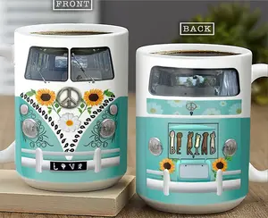 Be Kind Hippie Van Full Color Ceramic Mug