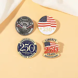 250th Anniversary Commemorative Pin, Usa Flag Alloy Brooch, Patriotic Jewelry, Unique Gift, Enamel Metal Clasp, Bag Accessory