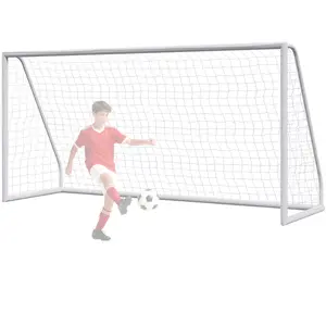 SuperDeal 12/10/8/6FT Professional Soccer Goal, All-Weather UPVC Frame, Tool-Free Setup, Stakes & Training Cones Included, Portable with Carry Bag for Backyard & Beach, 12Ft Options, Multi-Size