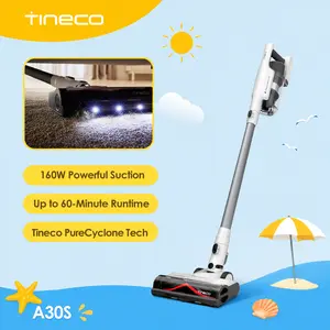 TINECO A30S Handheld Cordless Vacuum Cleaner (Home Cleaning Machine) - 160W Powerful Suction, 60-Min Runtime, 1L Large Dustbin, Rechargeable Lightweight Versatile, ZeroTangle Brush, PureCyclone Tech, LED Headlight