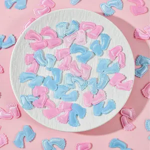 Foot Decor Footprint Prop for Baby Shower Birthday Party Blue Foot Confetti Fabric for Baby Photo Decorations(Pink ,Blue) Baby Shower Family Decorations Gifts Party Supplies Party Event Props Party Favor