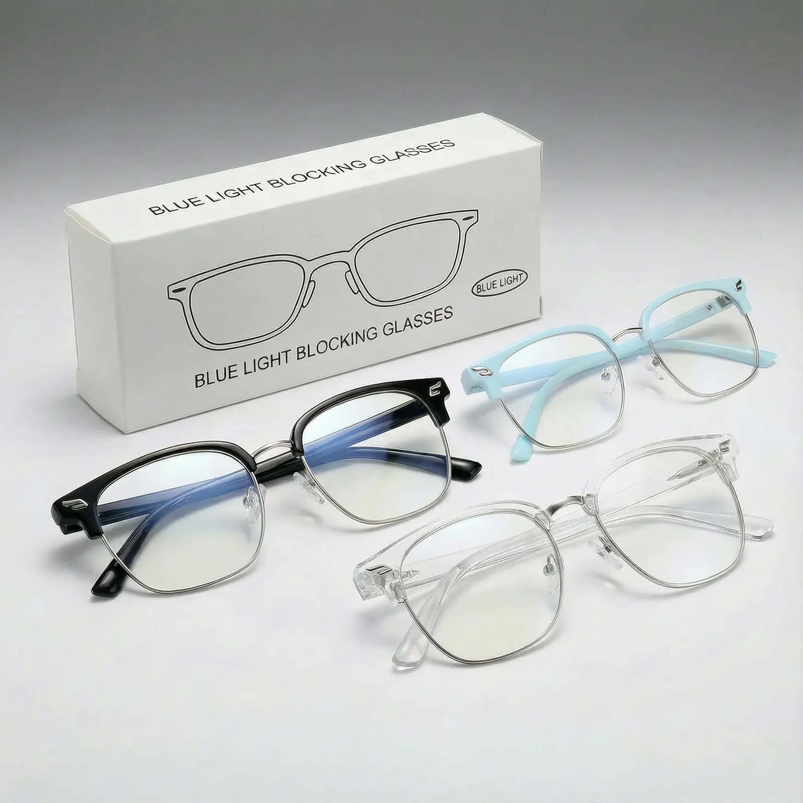 2026 Upgraded Bluelight Blocker Glasses for Men & Women Black Metal Computer Gaming Glasses with Blue Ray Filter Unisex Design for Party & Reading