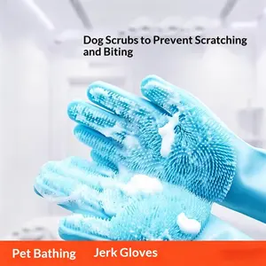 Pet Supplies Bathing Glove Dog and Cat Bathing Tool for Teddy, Golden Retriever, Border Collie Cleaning Silicone Brush Bathing Brush