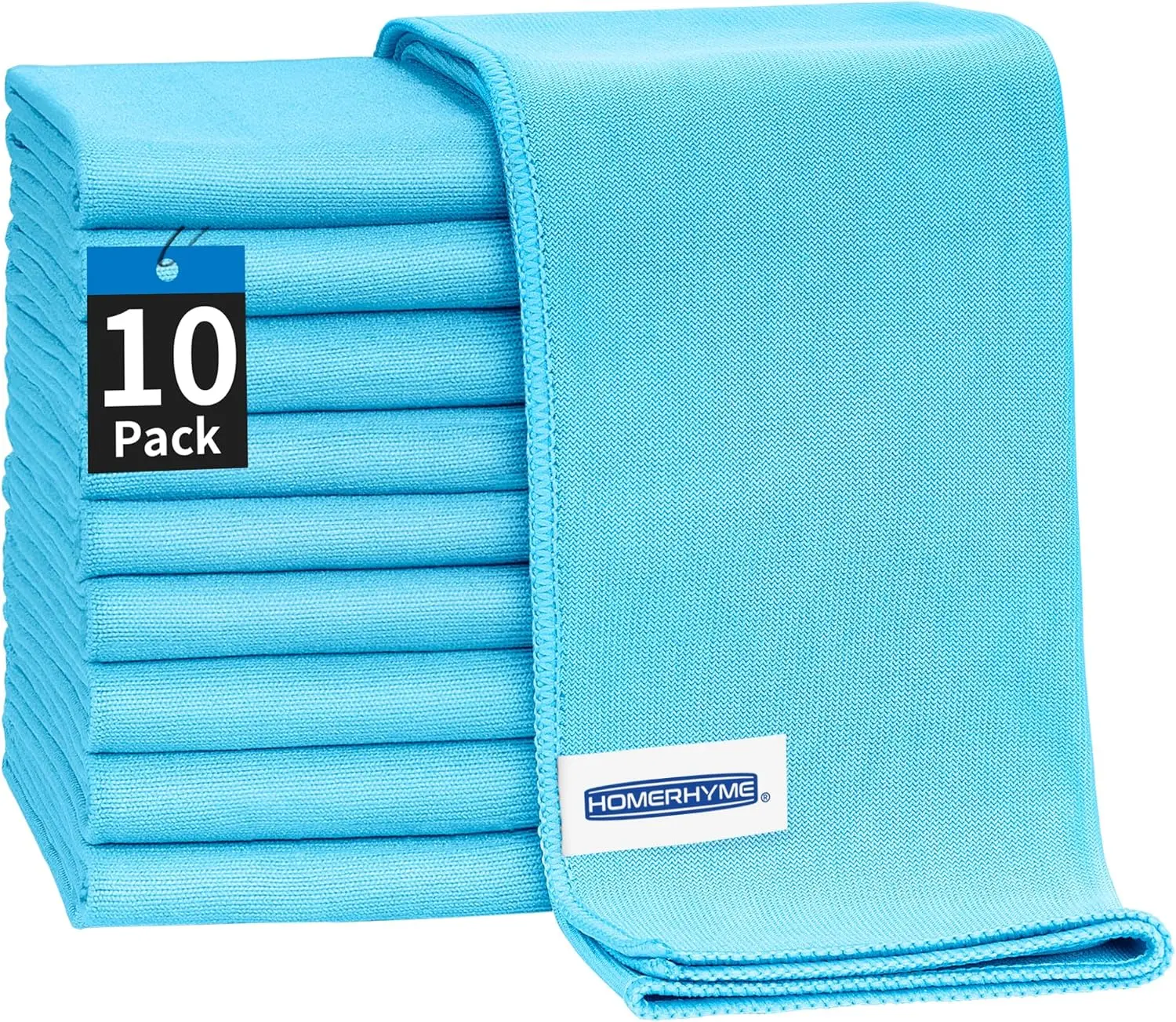 Extra Soft Microfiber Cleaning Towels - 10 Pack, 16"x14", Durable Easy Clean, Lint-Free Streak-Free Wipes, 1200 Washes, Ideal for Glass, Delicate Surfaces