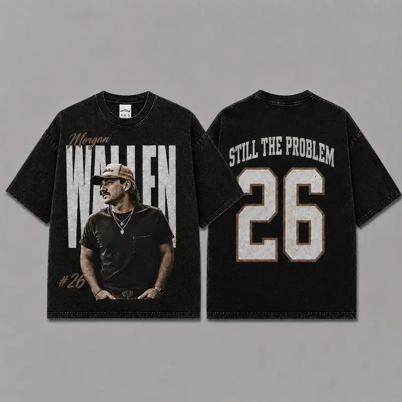 Wallen Still The Problem Tour 2026 Acid Washed Unisex Oversized Premium Cotton T-Shirt, Vintage Music Merch T-Shirt, Music Country Style, New Album Gift For Fans