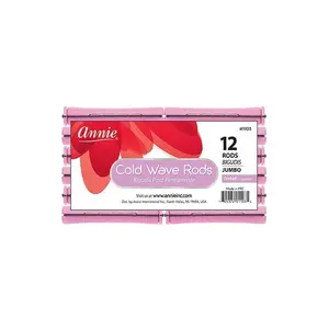 Annie #1103 Jumbo Cold Wave Rods, 12-Count Orchid Haircare Pack for Perm Rod Set, Hair Rollers, Wet Wave Styles, Curly Hair Looks