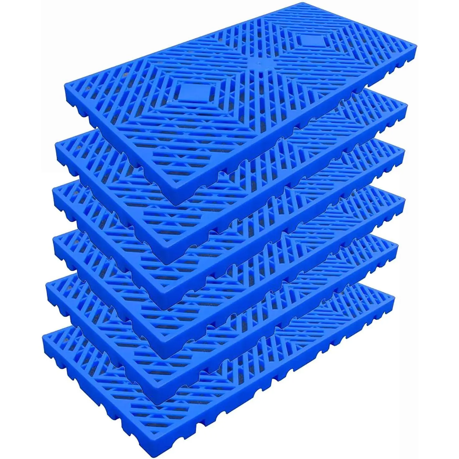Plastic Pallets, Lightweight -Proof Floor Pallets, Breathable Grid Ventilation Pallet, for Kitchen Supermarket Garages Outdoor Closets Storage Rooms (6pcs-11.8 * 23.6 * 1.18IN)
