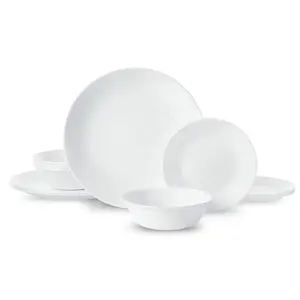 Corelle- Winter Frost White, Round 12-Piece Dinnerware Set