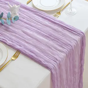 Lavender Lilac Purple Cheesecloth Table Runner 10ft Boho Gauze for Spring Summer Weddings Parties Bridal Showers Birthdays Table Decorations