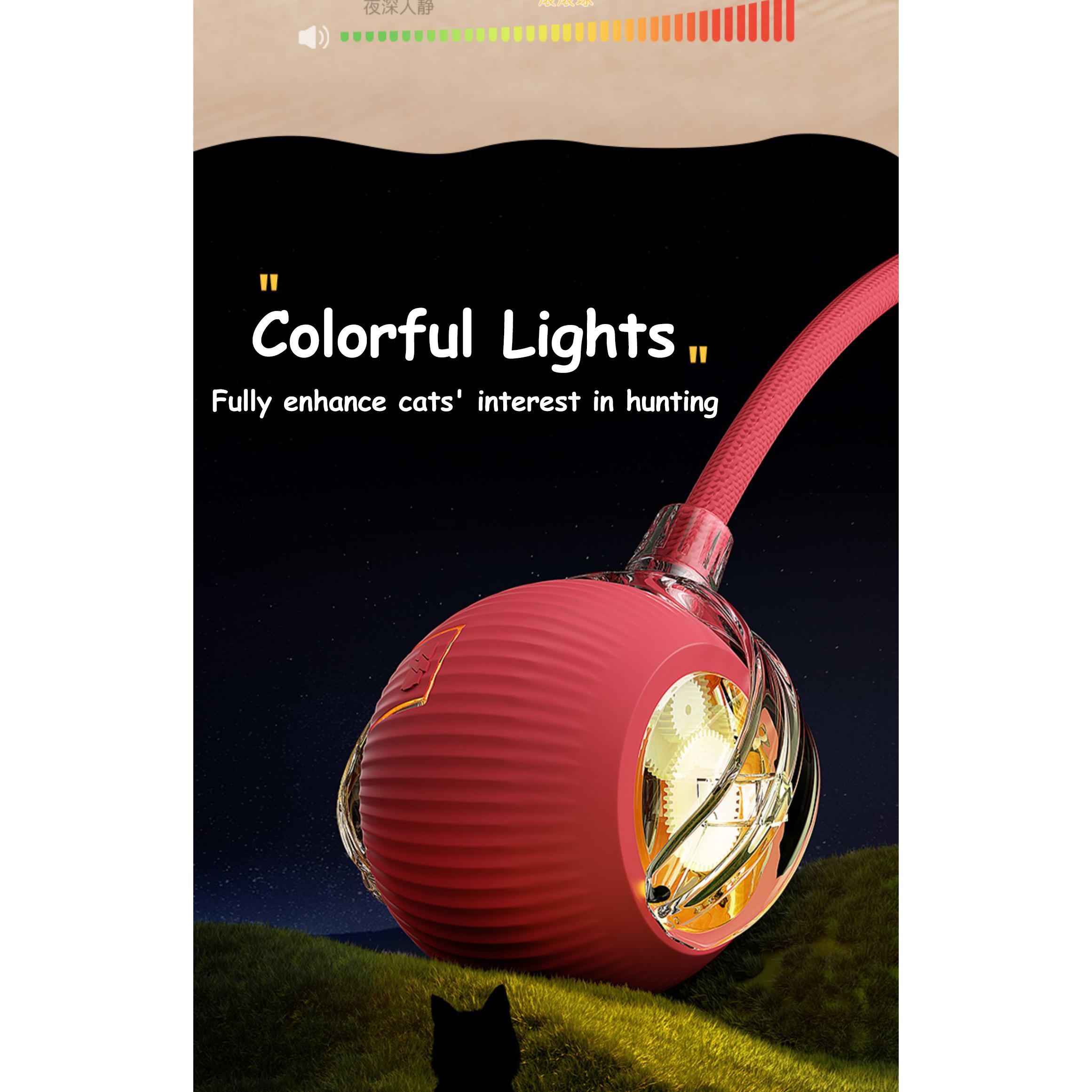 New Cat Interactive Ball Toy Automatic Rolling Ball Faux Tail Rechargeable Smart Pet Electric Toy Dog Cat Training Imitate Mouse