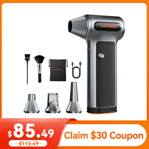 WOLFBOX MF200 Electric Air Duster with Removable Battery, Super Power Cordless Blower - 3-Speed Adjustable, Long Life Mini Air Duster with 4 Nozzles for Computer Keyboard, Car Cleaning, Outdoor Use TikTokShopHolidayHaul