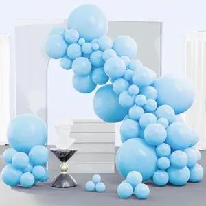 PartyWoo Light Blue Balloons 140 pcs Different Sizes of 18 12 10 5 Inch Baby Pastel Sky Blue Balloon Arch Kit Garland for Graduation Baby Shower Gender Reveal Birthday Party Decorations Blue-Y4