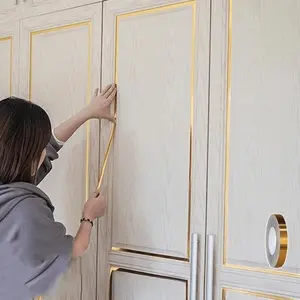 1roll Self-Adhesive Wall Sticker Roll, Kitchen Gap Filler Tape, DIY Decorative Lines for Living Room Tiles, Jewelry Box Decals, Floor Seams, PVC Material, 50m