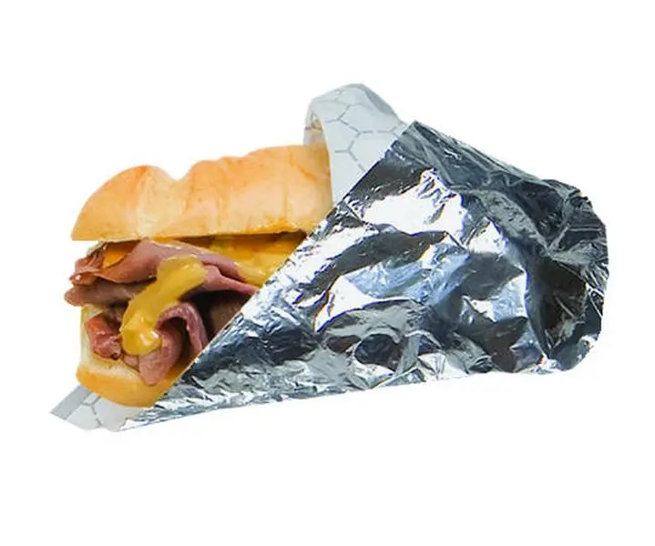 Bagcraft Paper Con BGC 300841 14 x 16 Foil Sandwich Wrap Silver 2-500