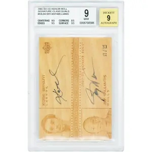Kobe Bryant and Jay Williams Autographed 2002-03 Upper Deck Honor Roll Wood Signature Class Duals #KB/JW-S #17/25 BGS Authenticated 9/9 Card - 9.5,8.5,9.5,9.5 Subgrades - Fanatics Authentic Certified