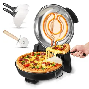 VEVOR Pizza Oven, 12 in Electric Pizza Maker, 1200W Electric Pizzas Cooker with Cordierite Stone, 5-Mode Temperature Control, Viewing Window for Precise Cooking, Heats up to 788 ˚F, for Home (Black)