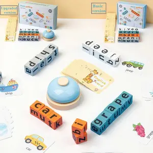 Letter Word Building Block Set, 2-4 Players Family Interactive Alphabet Board Game, Logic Thinking Training, Stress Relief, Ages 3-6