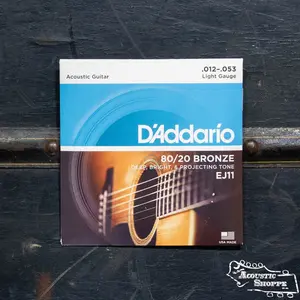 D'Addario EJ11 80/20 Bronze Acoustic Guitar Strings - Light 12-53