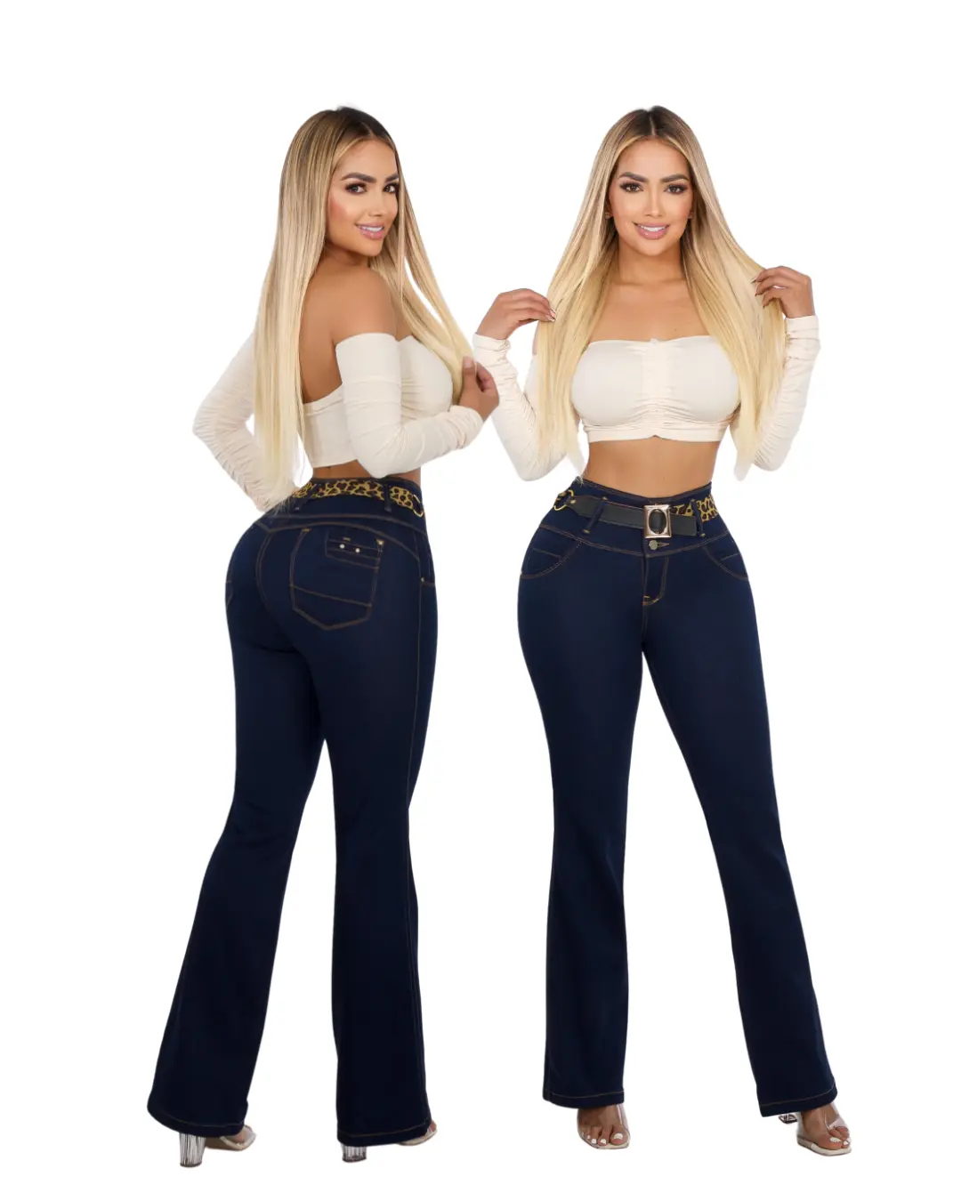 Lady's Colombian BBL Lift Denim Jeans, Stylish Women's Wear Bottom Pants with Contoured Fit