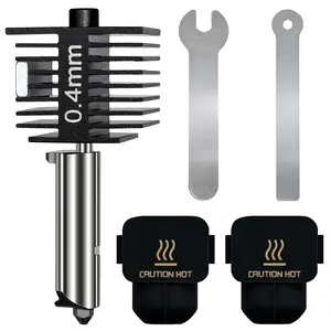 A1/A1 Mini Hotend Print  Hot End Kit Assembly,  High Temperature 0.4mm Hardened Steel Nozzle Replacement with 2 count  Socks, Quick Swap Hotend Heating Block Kit for Bambulab  Printer