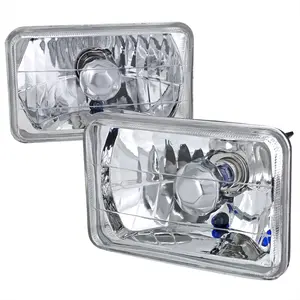 Universal 4"x6" H4 Crystal Headlights (Chrome Housing/Glass Lens) Universal 4"x6" H4 Crystal Headlights (Chrome Housing/Glass Lens)