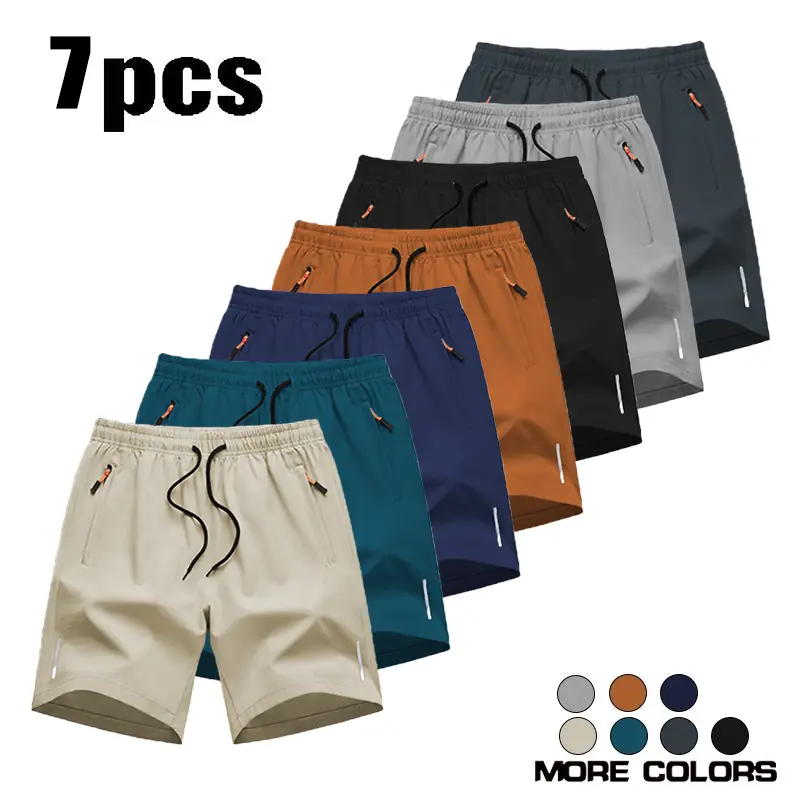 Men's 5 Pack Running Sports Shorts, Solid Colour Quick-Dry Loose Fit Athletic Wear for Gym with Zipper Pockets and Drawstring, Father's Day Gifts, Solid Colour Shorts, Gym Shorts, Mens Clothing