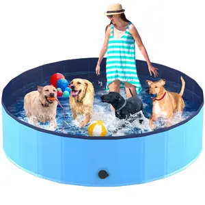 Foldable Dog Pool – Collapsible Hard Plastic Pet Bath & Wading Pool for Indoor/Outdoor Use