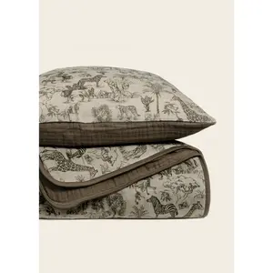 Vintage Safari Nursery - Premium Muslin Crib Quilt & Sham Set