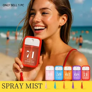 Portable Card-Type Perfume Spray 48ML, with Hook Pocket, Long-Lasting Fragrance, Fine Mist, Natural Fresh Scent, Easy to Carry, Ideal Gift, Body Fragrance Mist, Floral Scented Perfume