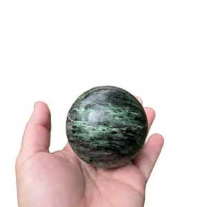 Ruby Zoisite Sphere for Meditation and Reflection - Elegant Crystal for Tranquility and Inner Peace - UV Reactive Crystal Home Decor Ornament