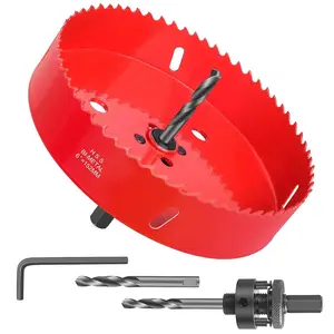 6 Inch (152mm) HSS Bi-Metal Hole Saw – Durable Hole Cutter Kit for Cornhole Boards, Bean Bag Games, Recessed Lighting, Drywall, PVC, Fiberglass, Vent Pipes, and Various DIY Projects with Smooth, Precise Cuts