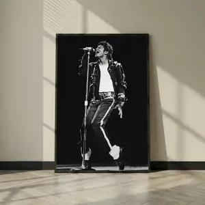 Michael Jackson Wall Art Print, Black and White Concert Poster, Music Legend Photo, Pop Icon Wall Decor, Vintage Stage Photography