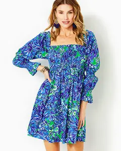 Lilly Pulitzer Beyonca Long Sleeve Smocked Dress