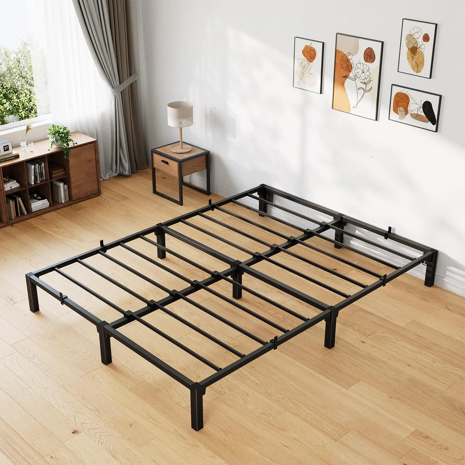 Heavy Duty Metal Platform Bed Frame Queen Size – Multiple Heights (8/10/14 Inch), Durable Steel Slats, No Box Coil or Screws Needed, Tool-Complimentary Assembly, Noise-Free, 800 lbs Capacity, Underbed Storage, Bed Frames, Queen Bed Frame