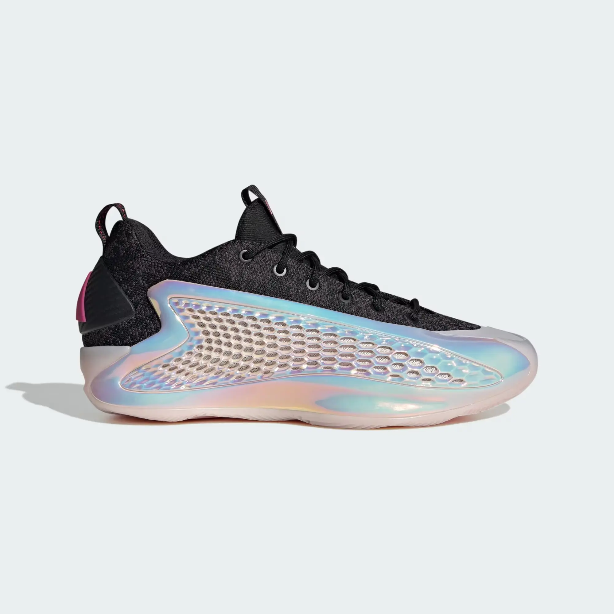 ADIDAS ANTHONY EDWARDS 1 LOW SHOES JS0646 Core Black / Almost Pink / Lucid Fuchsia Athletic Sneakers Lightweight Sneakers