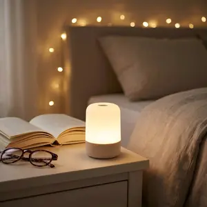 Bedside LED night light three-color dimmable desktop night light bedside lighting decoration touch reading table lamp led light bedroom