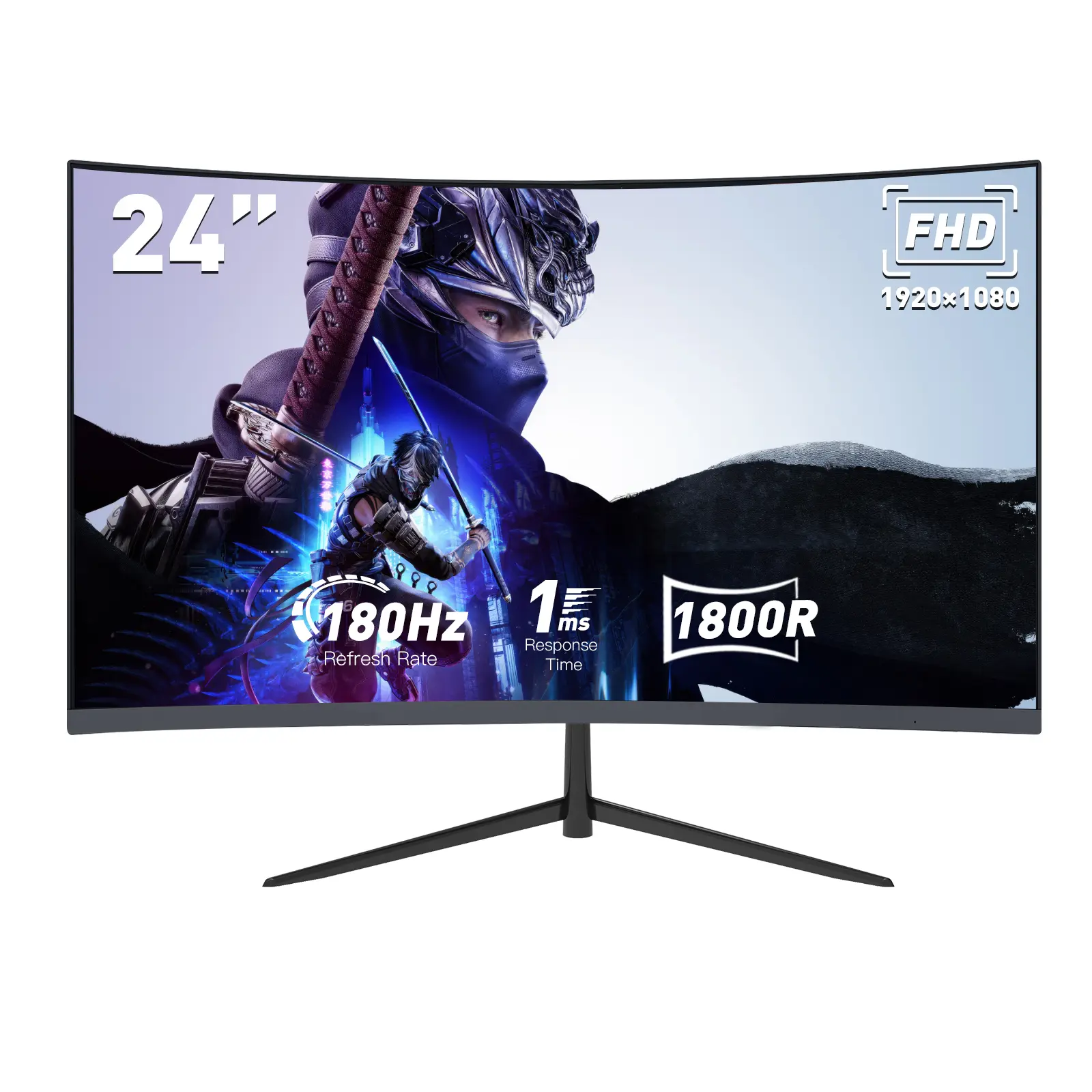 New 24” Subtly Curved Gaming Monitor – 180Hz FHD, 1ms, IPS-Level Color, FreeSync, Ultra-Thin Design, HDMI/DP, VESA Mount, Works with PS5, Xbox, PC #Black Friday, Fhd Ips Display, Gaming Monitors