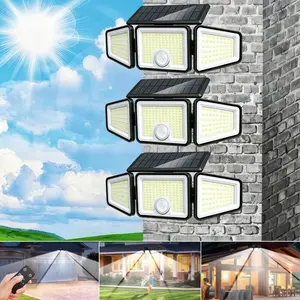 2-Pack 3-Head Solar Outdoor LED Security Lights, 2500LM Motion Sensor Spotlights, 270° Wide-Angle, IP65 Waterproof for Garage, LED Solar Outdoor Fixtures, Led Lights, Solar Outdoor Lights