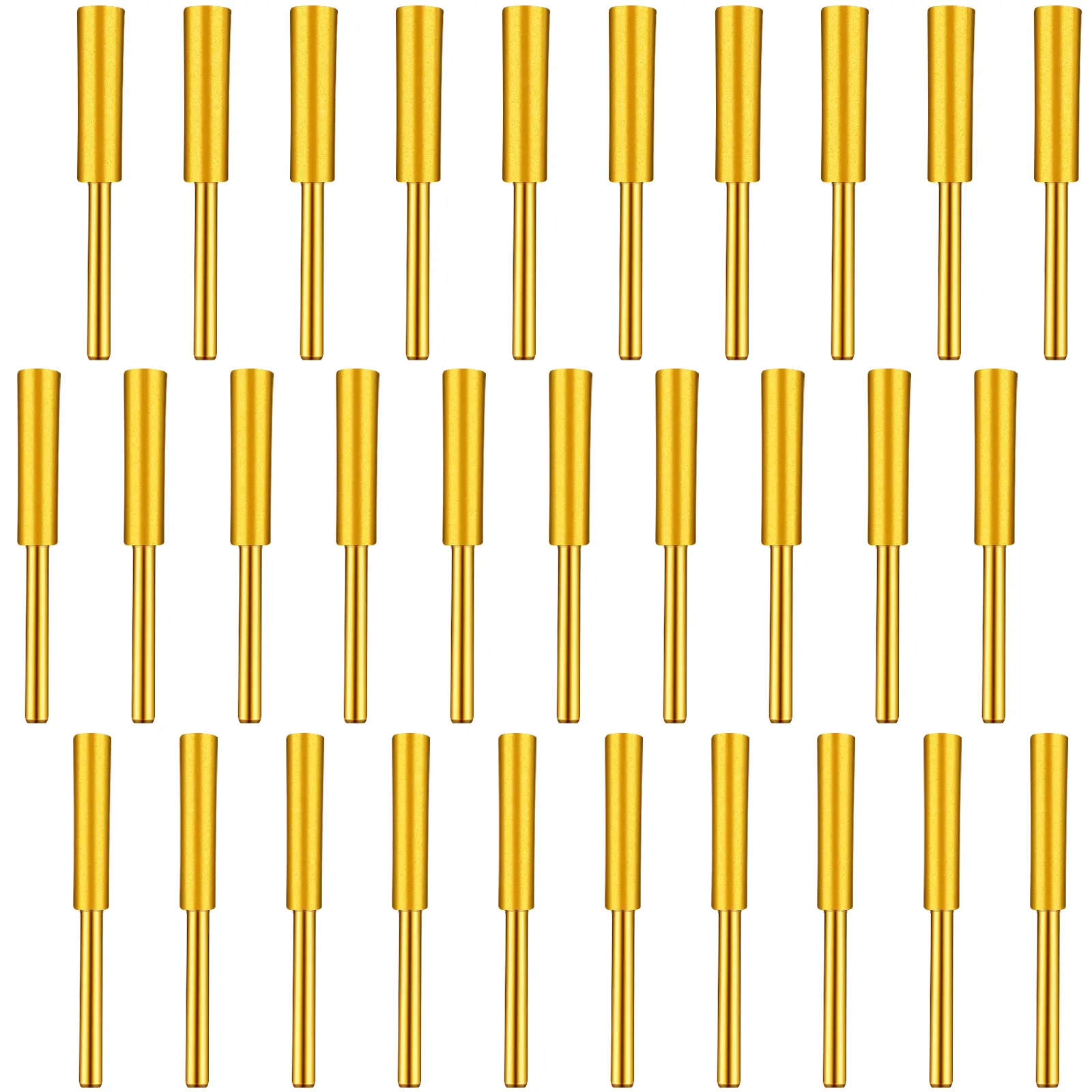GOSMACK 30Count Diamond Chainsaw Sharpener High Hardness Plated Burr Stone File with 3 Different Sizes 4.0mm 4.8mm 5.5mm Enduring Chainsaw Grinding Bits Kit for Chain Saws Metal Polishing