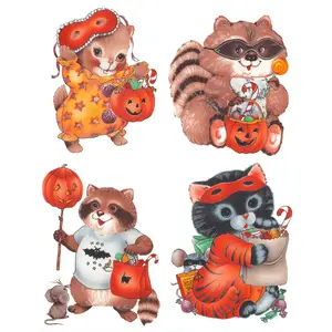 Halloween Animals Pumpkins Overglaze Ceramic Decals