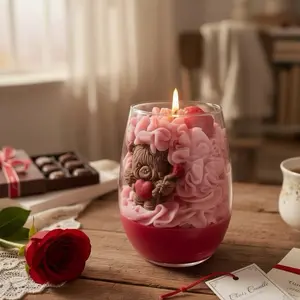 Valentine’s Day Candle "Beary much in love" with Two Amazing Scents for Decor Ornaments & Perfume Enhancing Your Love Ambiance Scented Aroma valentines