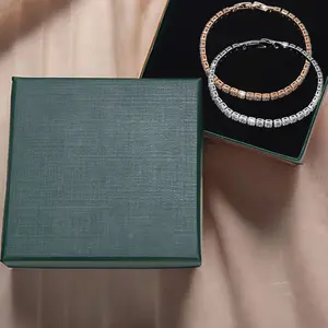 2 Pieces Charm Bracelet for Women Men Silver & Rose Gold Zirconia Gift Jewelry Elegant Fashion Accessory with Unique Greek Key Design