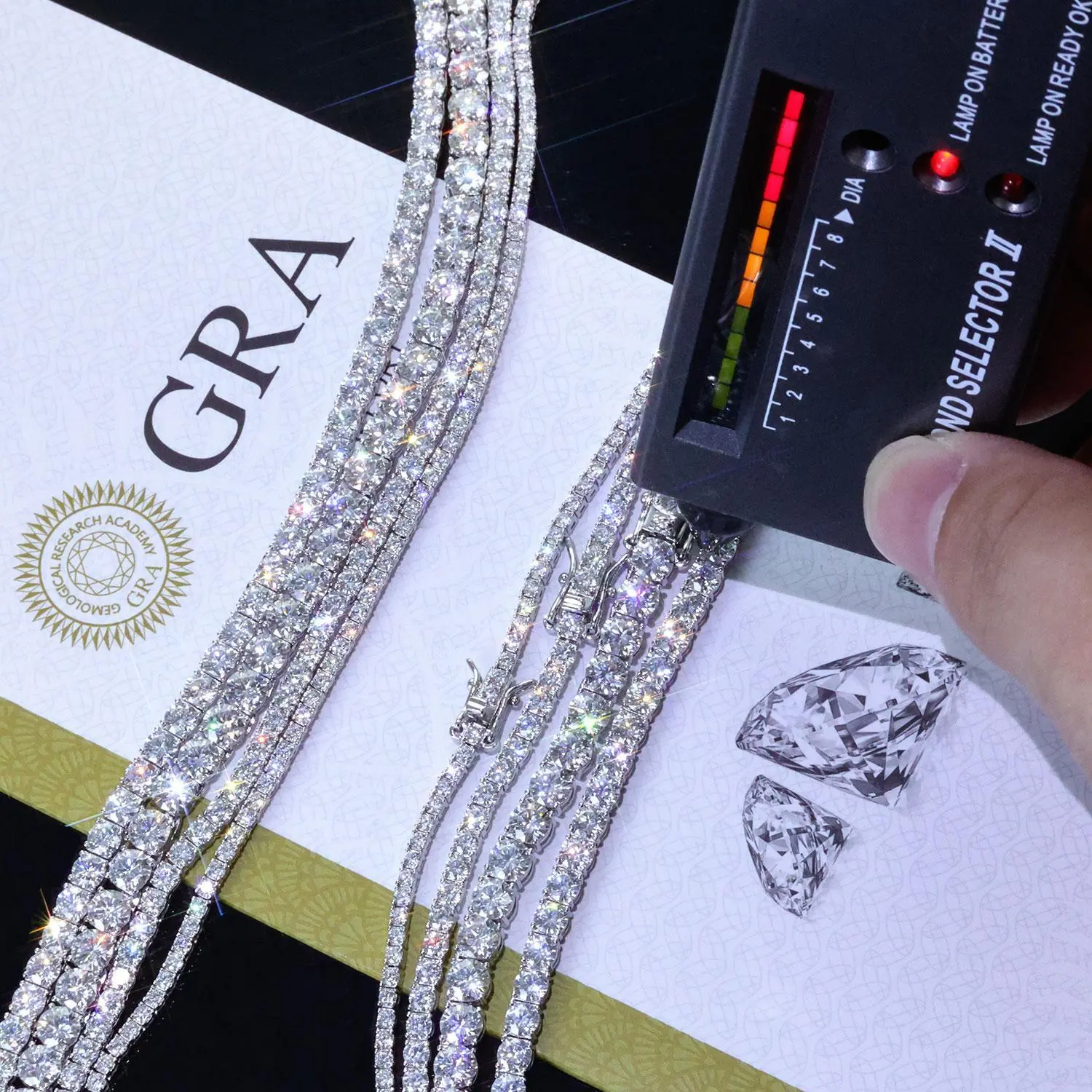 Silver VVS Moissanite Tennis Bracelet 2/3/4/5 MM Iced Out Diamond Tennis Chain Pass GRA Diamond Test In Stock