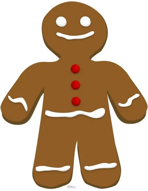 Advanced Graphics 936 Corrugated Card Gingerbread Man Life-Size Cardboard Stand-Up, Wall-Mountable Home Decor, 60in H x 46in W